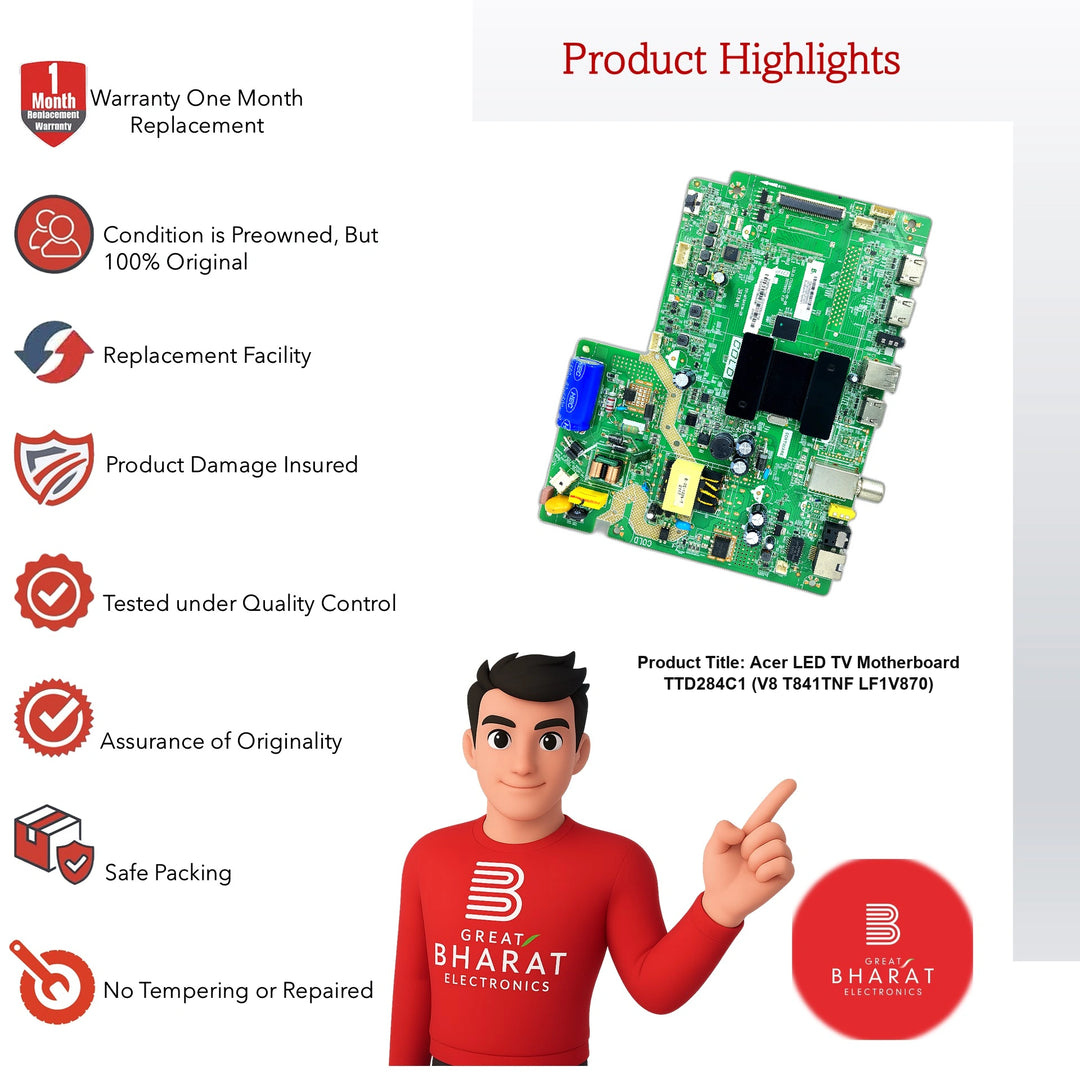 Acer LED TV Motherboard TTD284C1 (V8-T841TNF-LF1V870)
