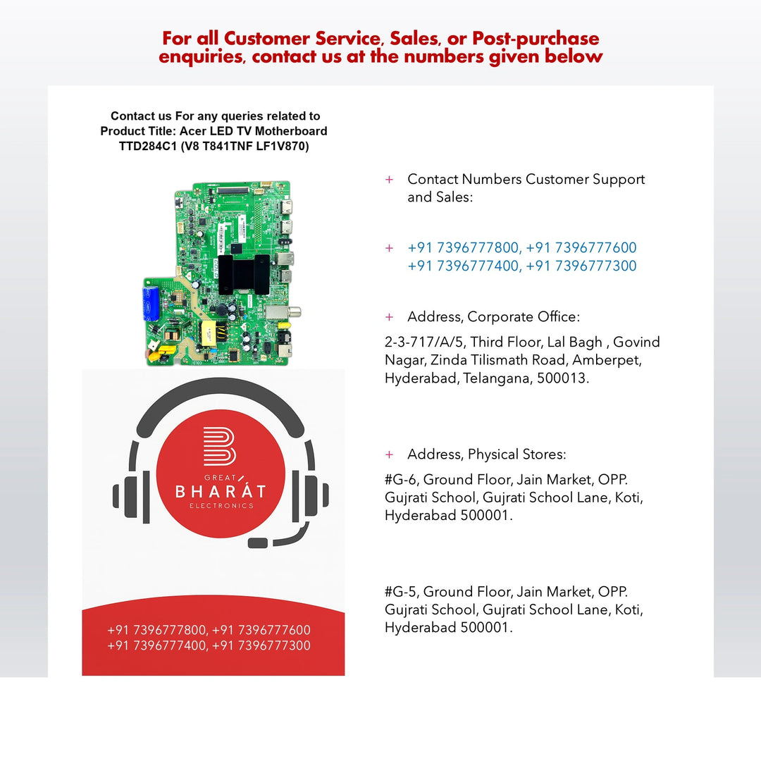 Acer LED TV Motherboard TTD284C1 (V8-T841TNF-LF1V870)