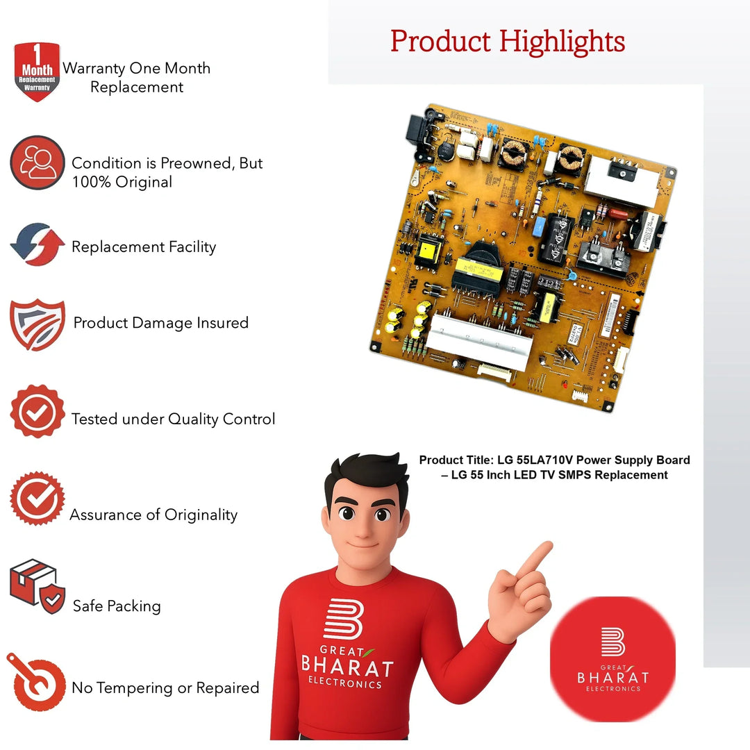 LG 55LA710V Power Supply Board – Original LG 55 Inch LED TV SMPS - Great Bharat Electronics