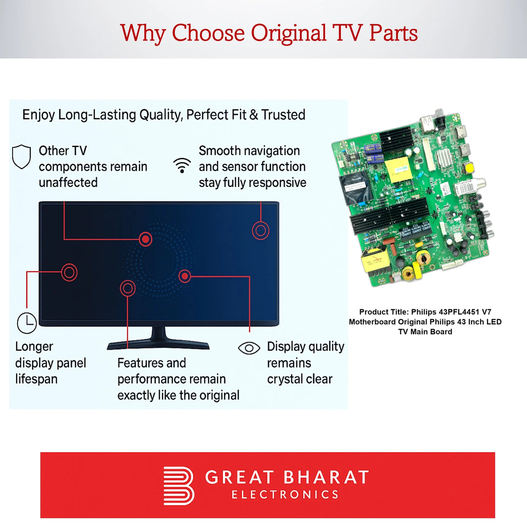 Philips 43PFL4451-V7 Motherboard - Original Philips 43 Inch LED TV Main Board