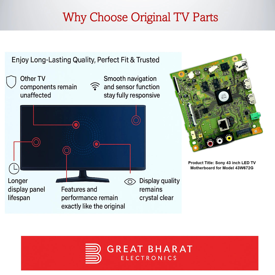 Model 43W672G Sony LED TV Motherboard - Great Bharat Electronics