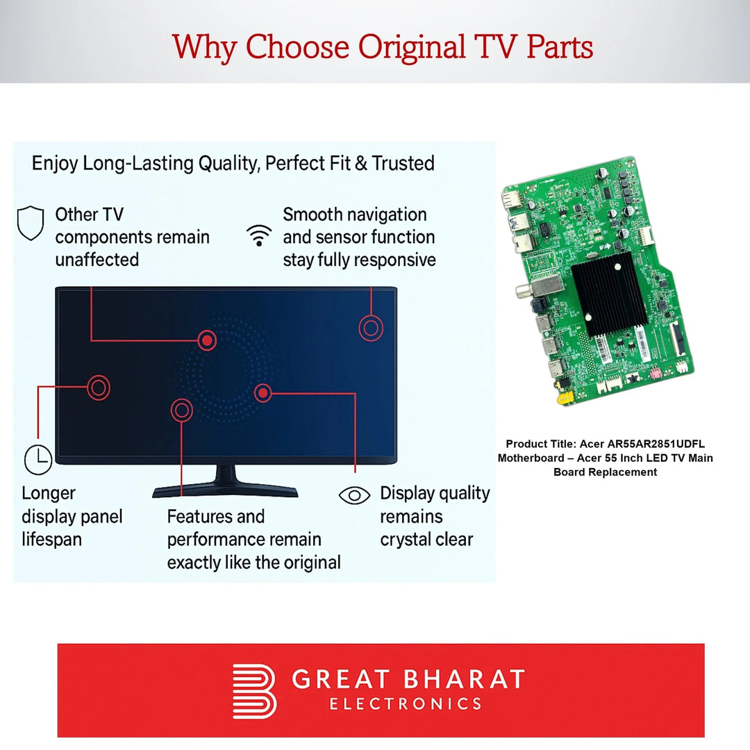 Acer AR55AR2851UDFL Motherboard – Acer 55 Inch LED TV Main Board Replacement - Great Bharat Electronics