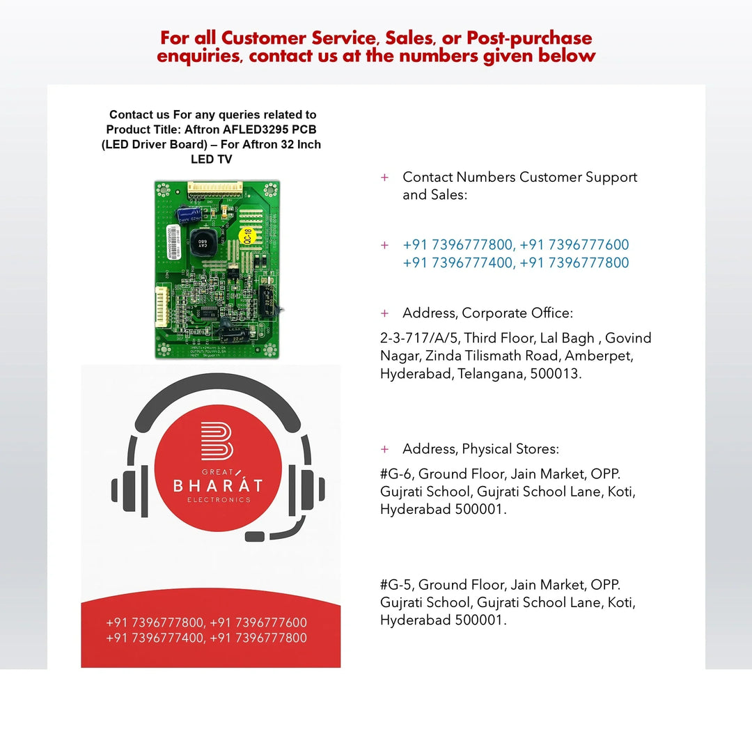 Aftron AFLED3295 PCB (LED Driver Board) – For Aftron 32 Inch LED TV - Great Bharat Electronics