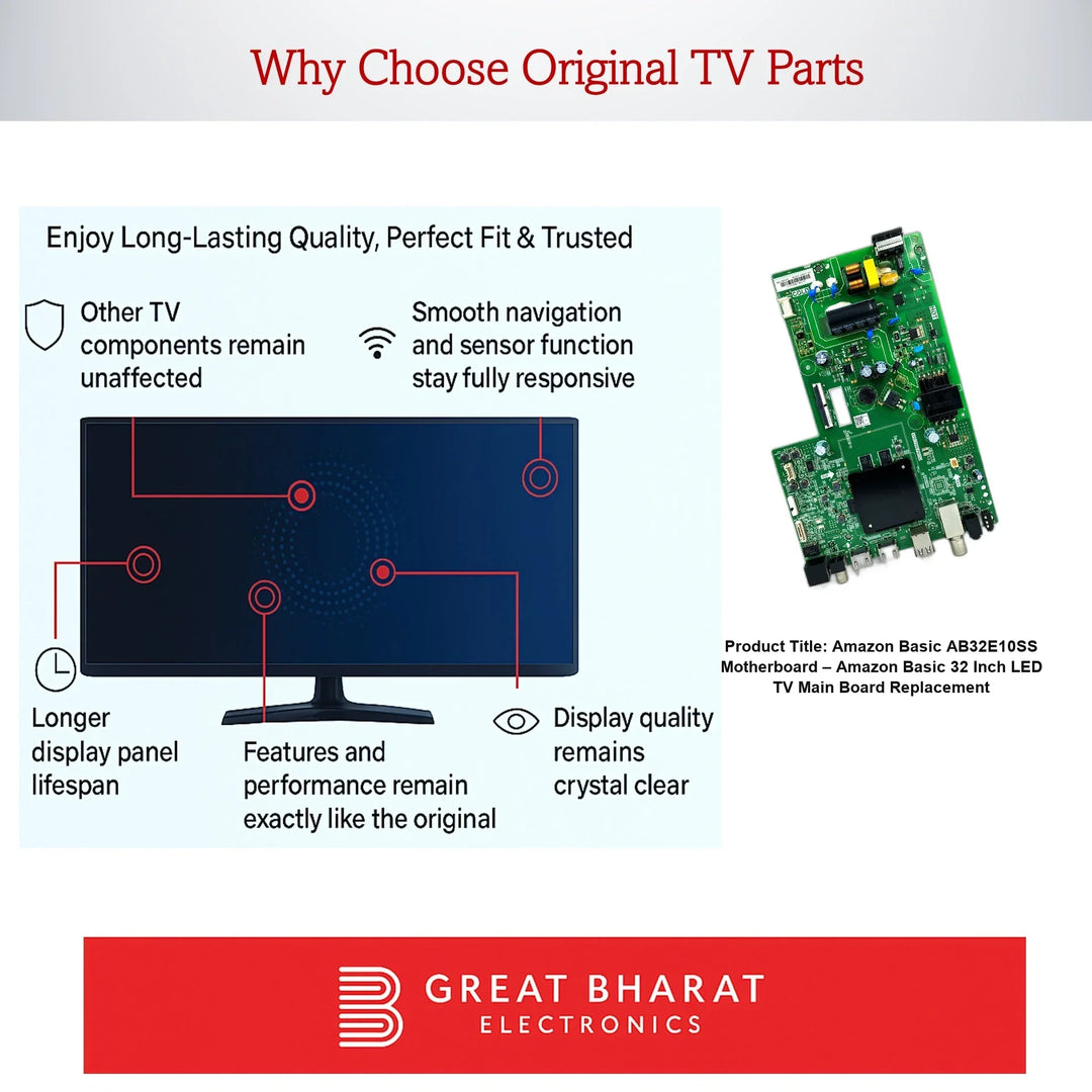 Amazon Basic AB32E10SS Motherboard – Amazon Basic 32 Inch LED TV Main Board Replacement - Great Bharat Electronics