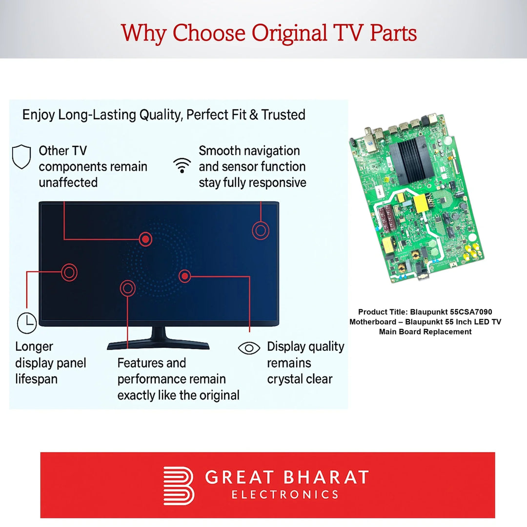 Blaupunkt 55CSA7090 Motherboard – Blaupunkt 55 Inch LED TV Main Board Replacement - Great Bharat Electronics