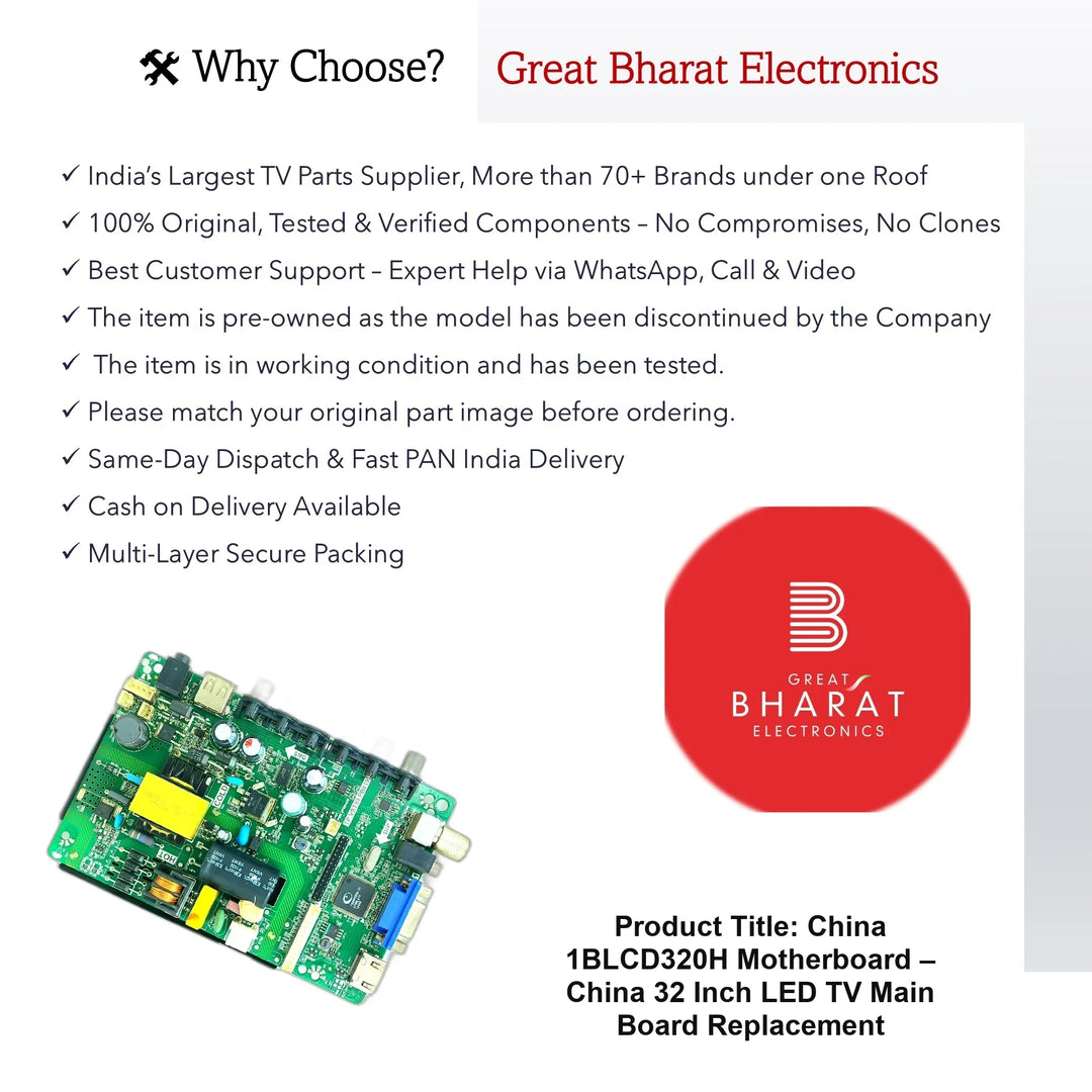 China 1BLCD320H Motherboard – China 32 Inch LED TV Main Board Replacement_BorderFixed - Great Bharat Electronics