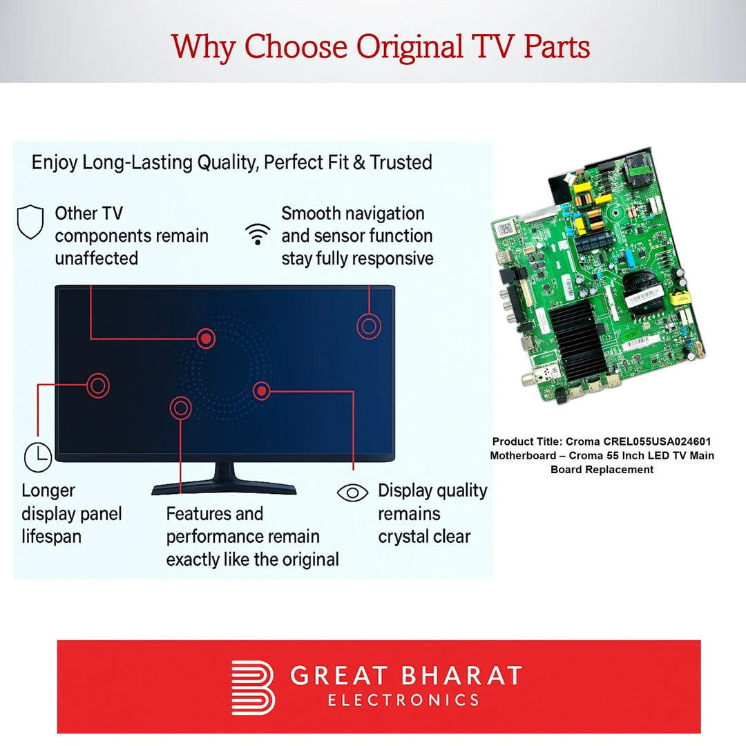 Croma CREL055USA024601 Motherboard – Croma 55 Inch LED TV Main Board Replacement - Great Bharat Electronics