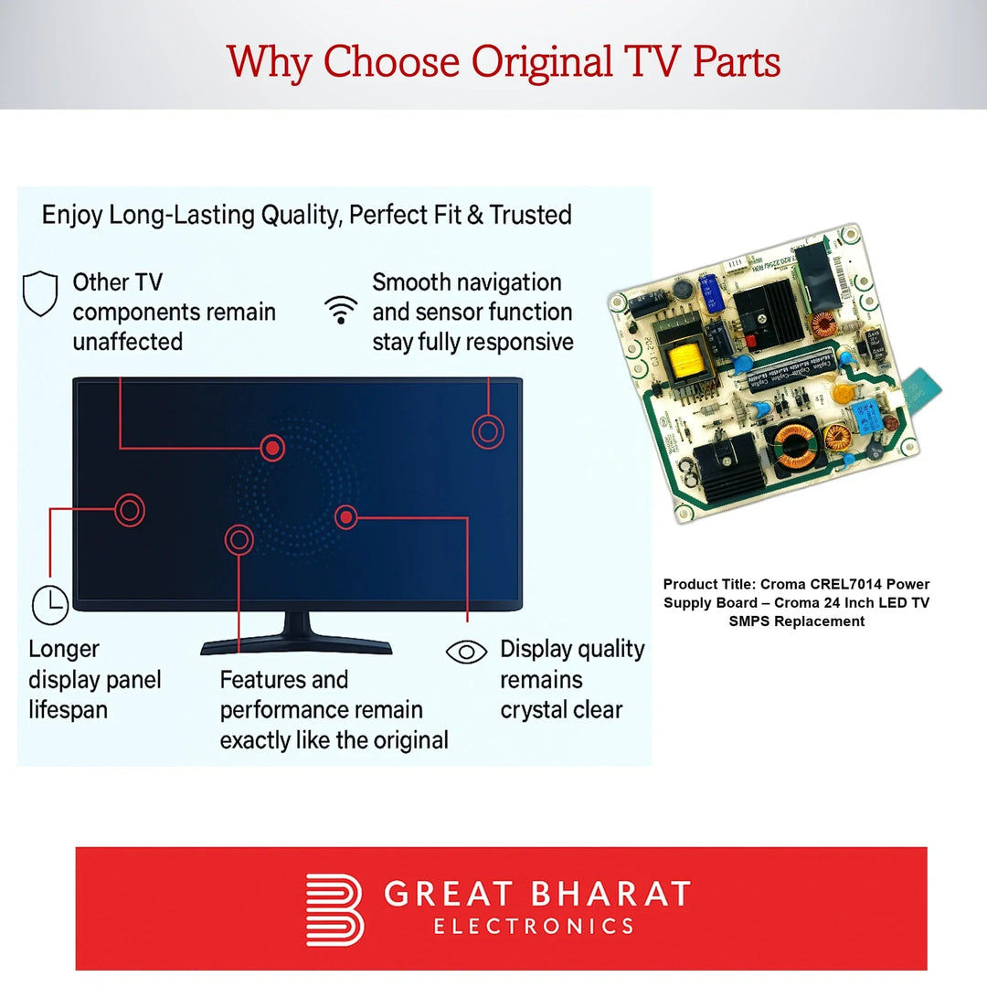 Croma CREL7014 Power Supply Board – Croma 24 Inch LED TV SMPS Replacement - Great Bharat Electronics