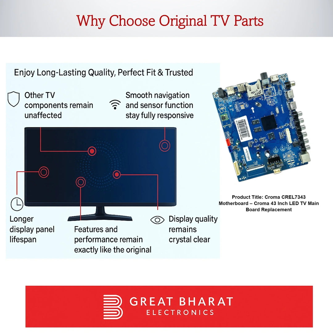 Croma CREL7343 Motherboard – Croma 43 Inch LED TV Main Board Replacement - Great Bharat Electronics