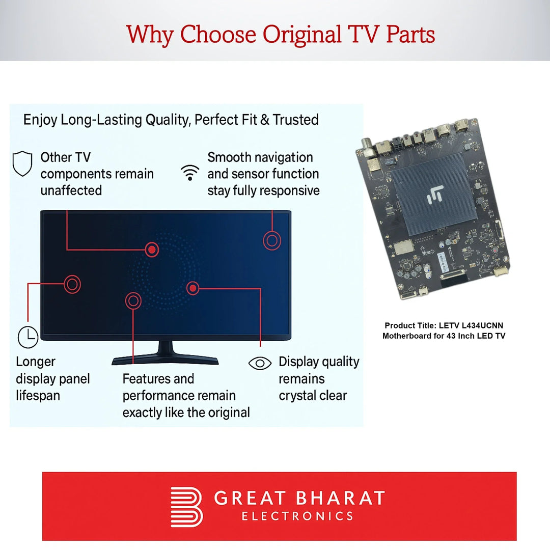 LETV L434UCNN Motherboard for 43 Inch LED TV - Great Bharat Electronics