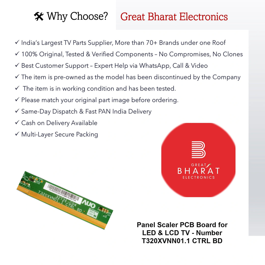 LED TV Scaler PCB Board - PCB Number T320XVNN01.1 CTRL BD