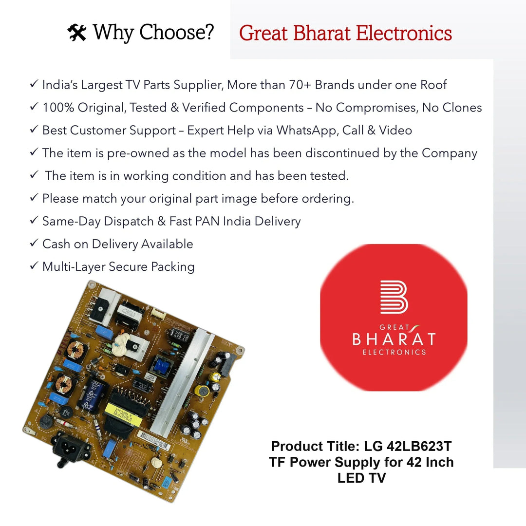 LG 42LB623T-TF Power Supply for 42 Inch LED TV - Great Bharat Electronics