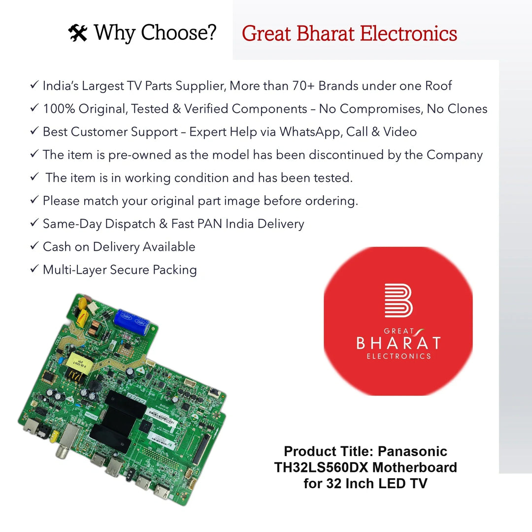 Panasonic TH32LS560DX Motherboard for 32 Inch LED TV - Great Bharat Electronics