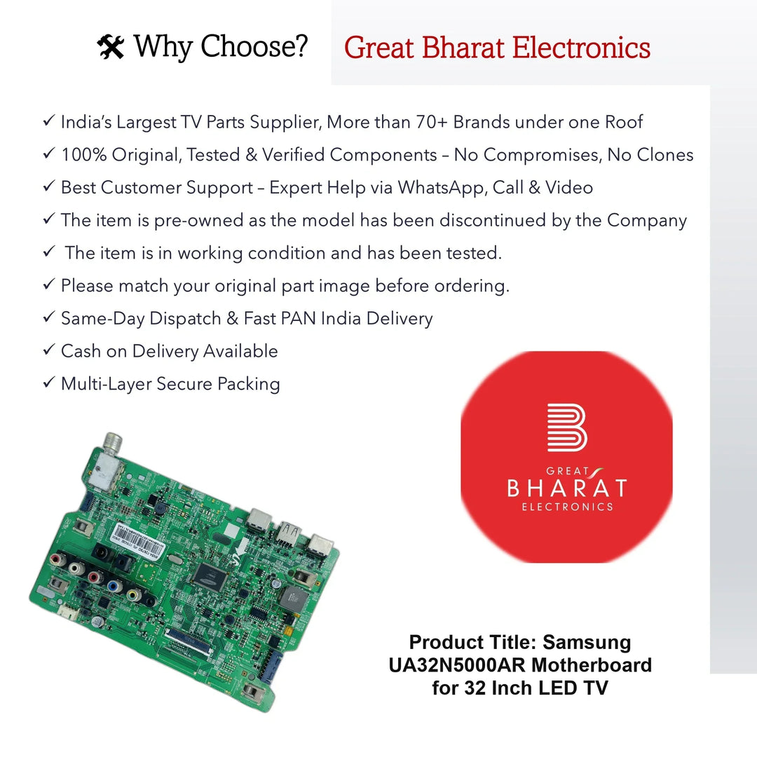 Samsung UA32N5000AR Motherboard for 32 Inch LED TV - Great Bharat Electronics