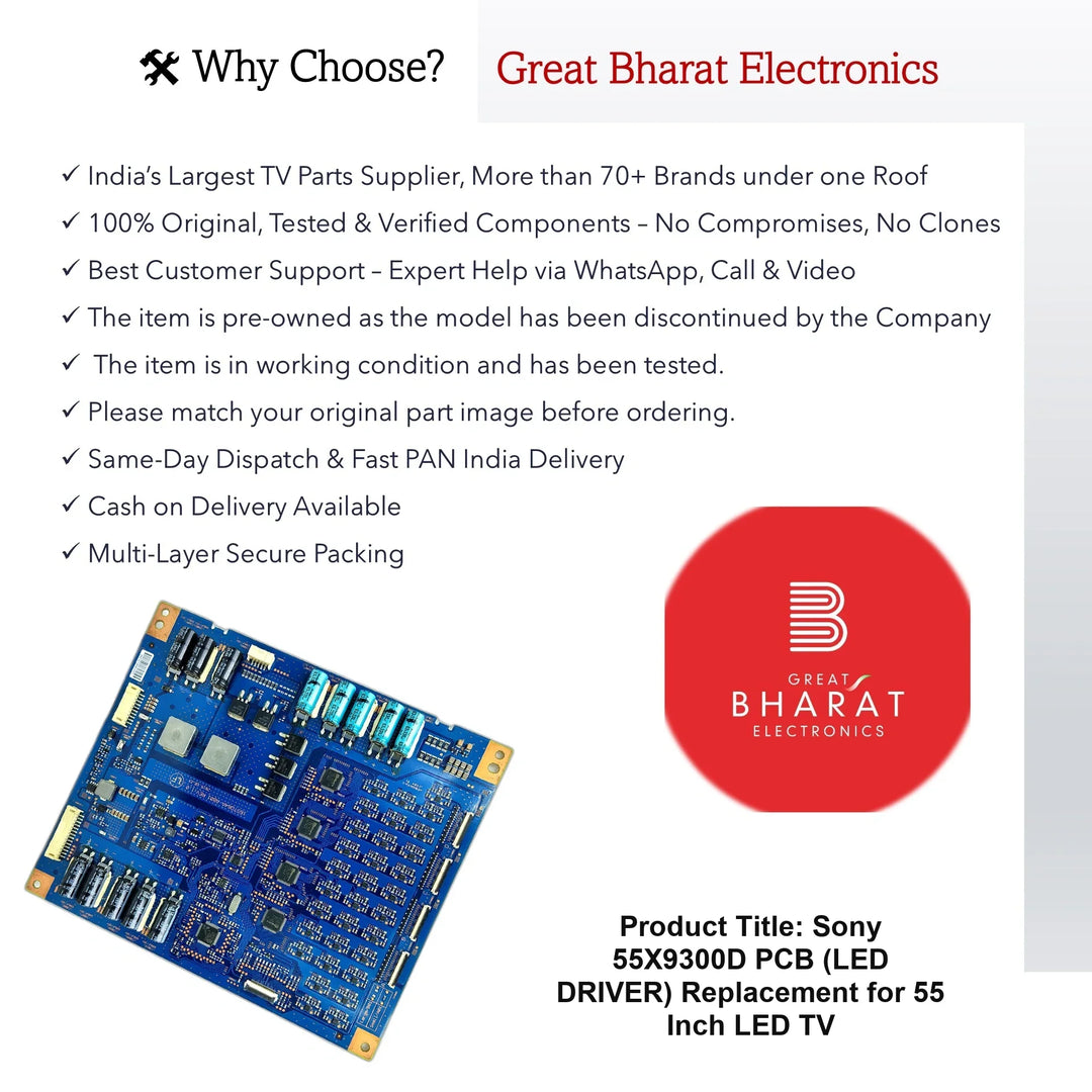 Sony 55X9300D PCB (LED DRIVER) Replacement for 55 Inch LED TV - Great Bharat Electronics