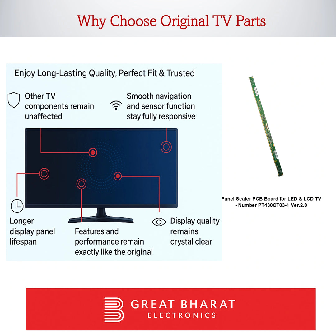 PCB Number PT430CT03-1 Ver.2.0 LED TV Panel PCB Board, LED TV Scaler PCB Board