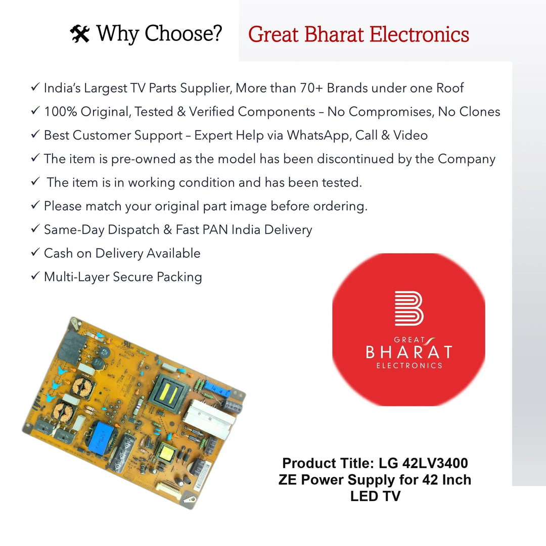 LG 42LV3400-ZE Power Supply for 42 Inch LED TV - Great Bharat Electronics
