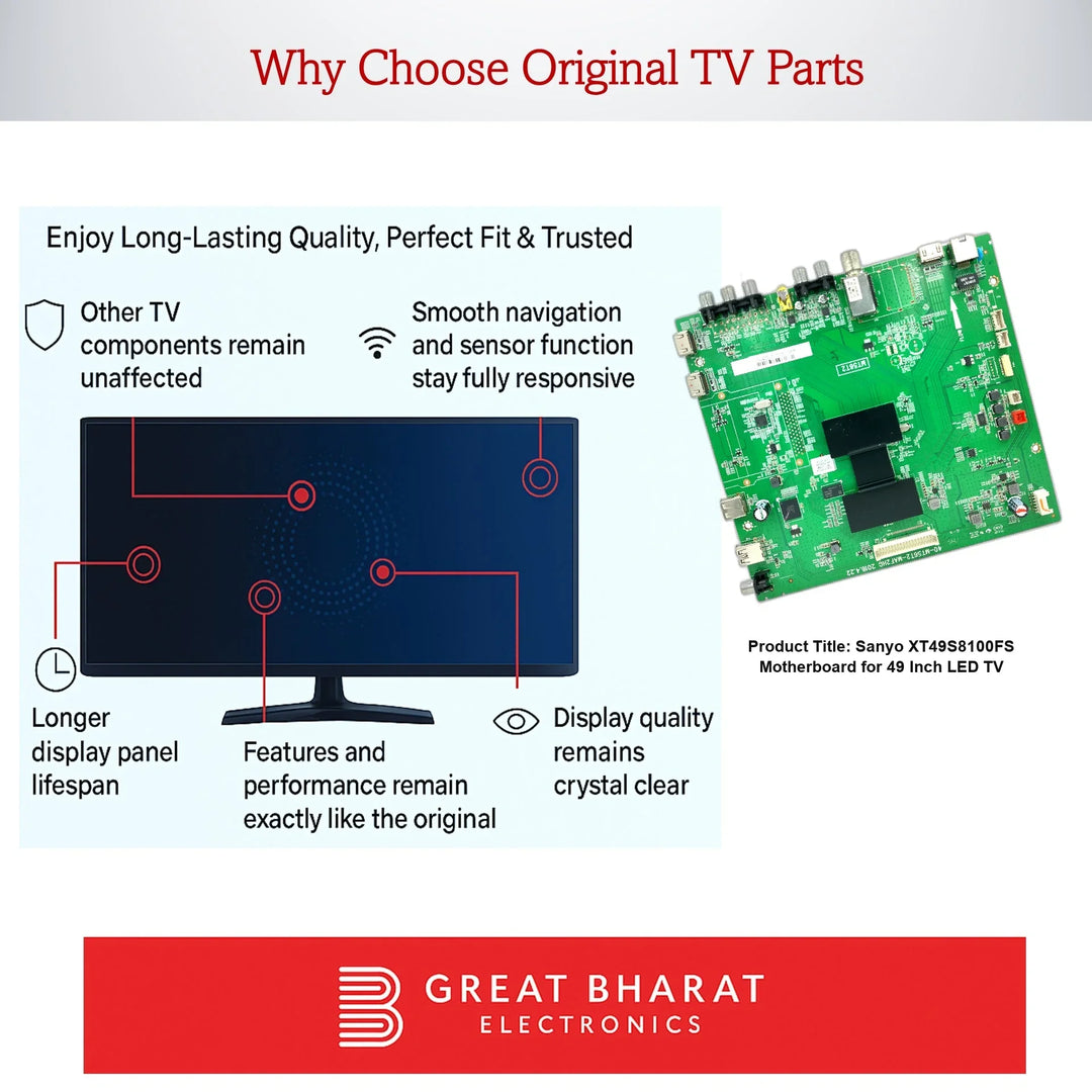 Sanyo XT49S8100FS Motherboard for 49 Inch LED TV - Great Bharat Electronics