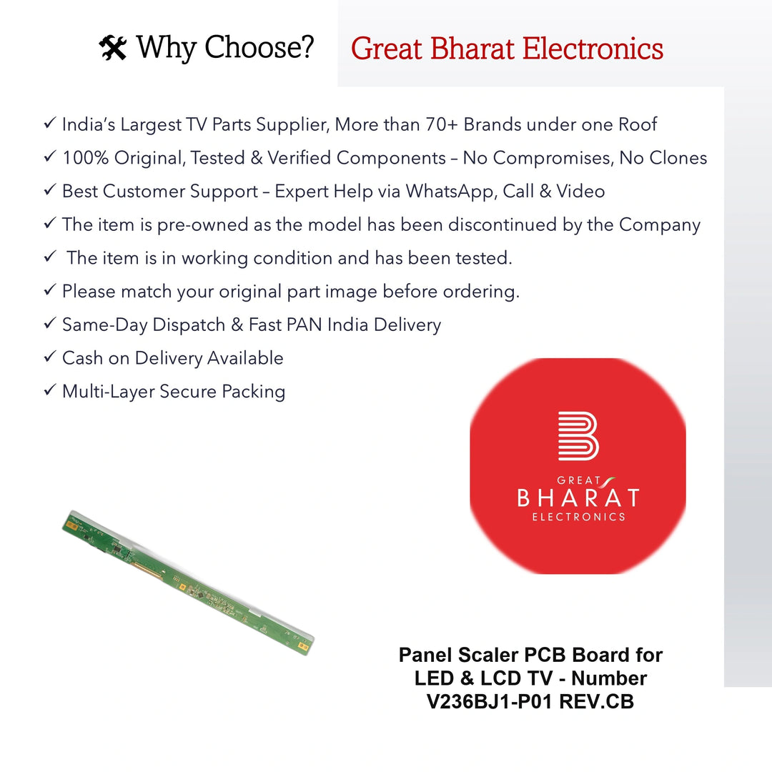 PCB Number V236BJ1-P01 REV.CB LED TV Panel PCB Board, LED TV Scaler PCB Board