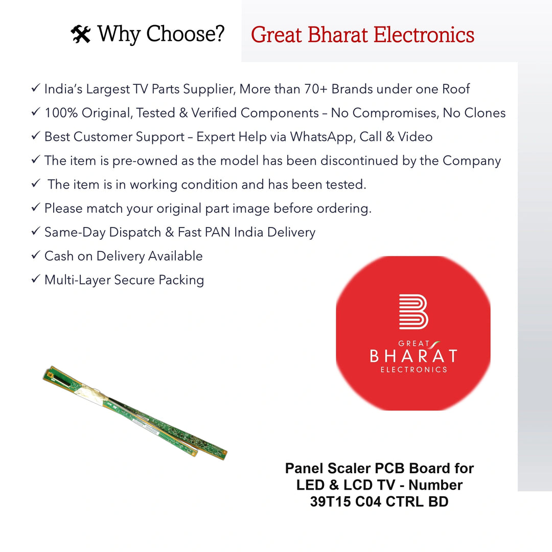 Panel Scaler PCB Board for LED TV - Number 39T15 C04 CTRL BD