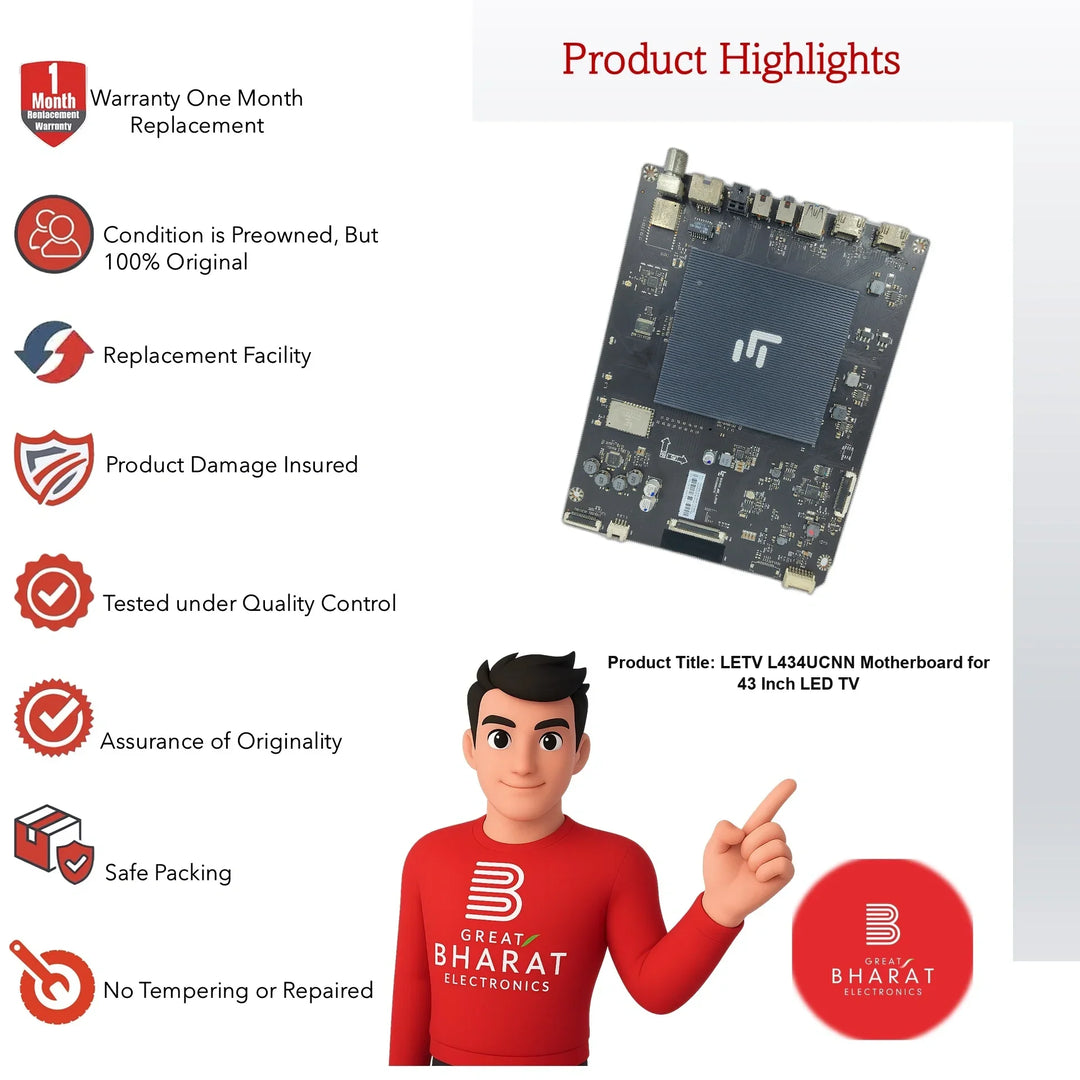 LETV L434UCNN Motherboard for 43 Inch LED TV - Great Bharat Electronics