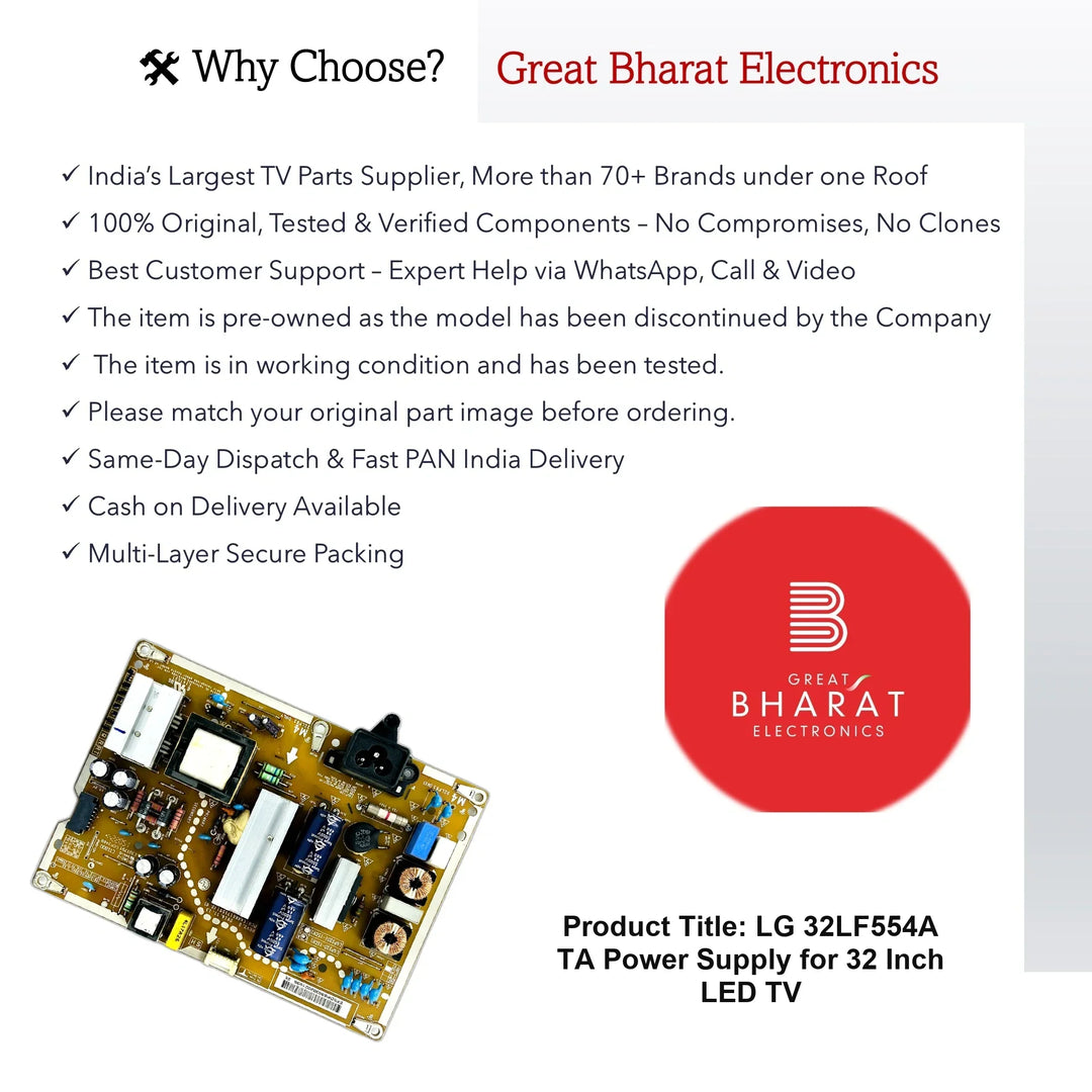 LG 32LF554A-TA Power Supply for 32 Inch LED TV - Great Bharat Electronics