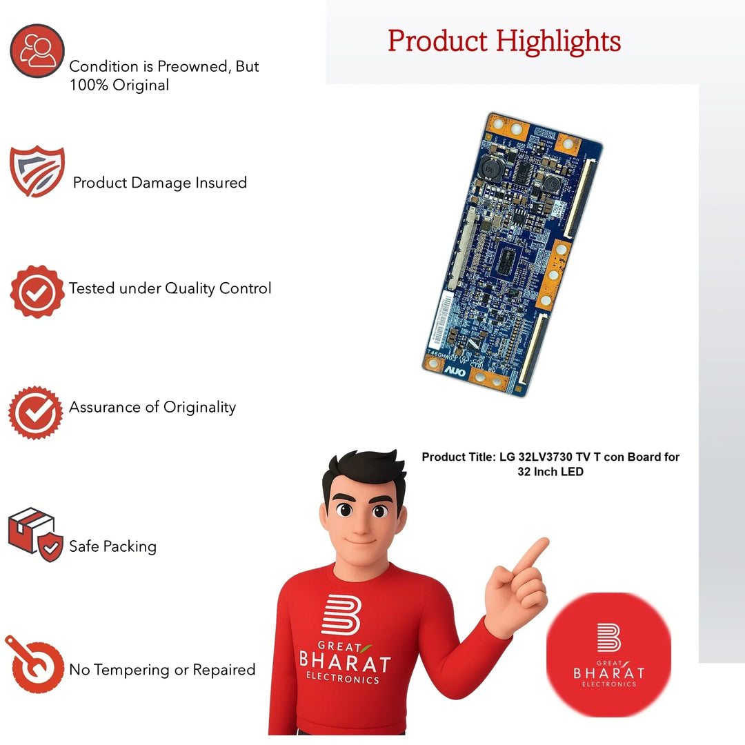 LG 32LV3730 TV T-con Board for 32 Inch LED - Great Bharat Electronics