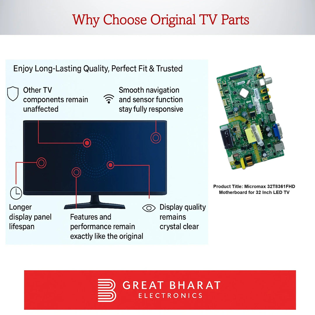 Micromax 32T8361FHD Motherboard for 32 Inch LED TV - Great Bharat Electronics