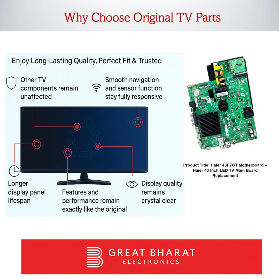 Haier 43P7GT Motherboard – Haier 43 Inch LED TV Main Board Replacement - Great Bharat Electronics