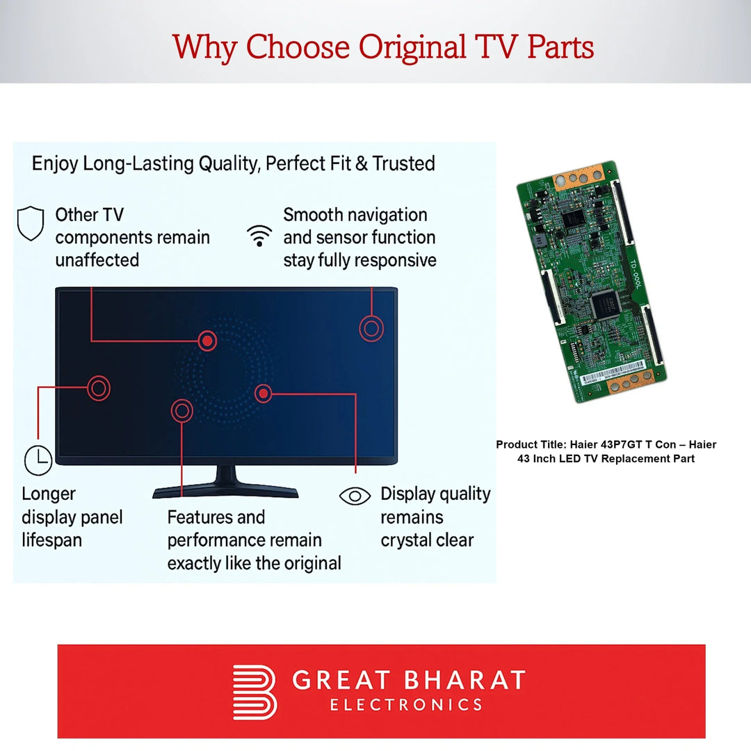Haier 43P7GT T-Con Board – Haier 43 Inch LED TV Replacement Part - Great Bharat Electronics