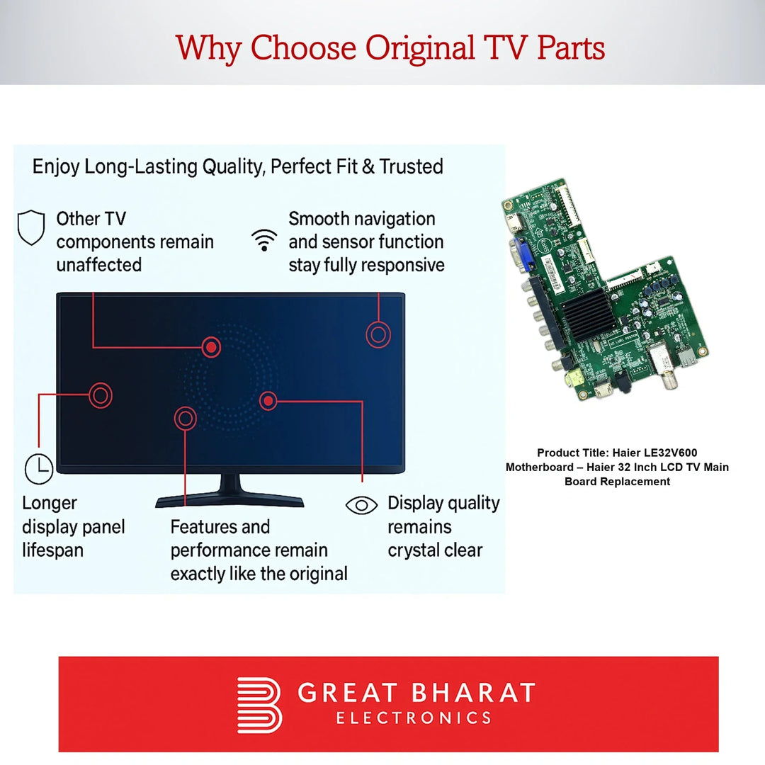 Haier LE32V600 Motherboard – Haier 32 Inch LCD TV Main Board Replacement - Great Bharat Electronics