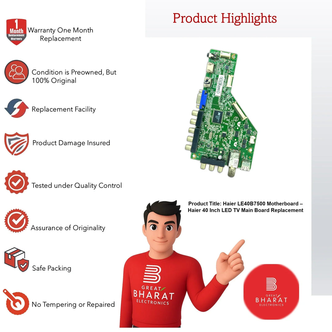Haier LE40B7500 Motherboard – Haier 40 Inch LED TV Main Board Replacement - Great Bharat Electronics
