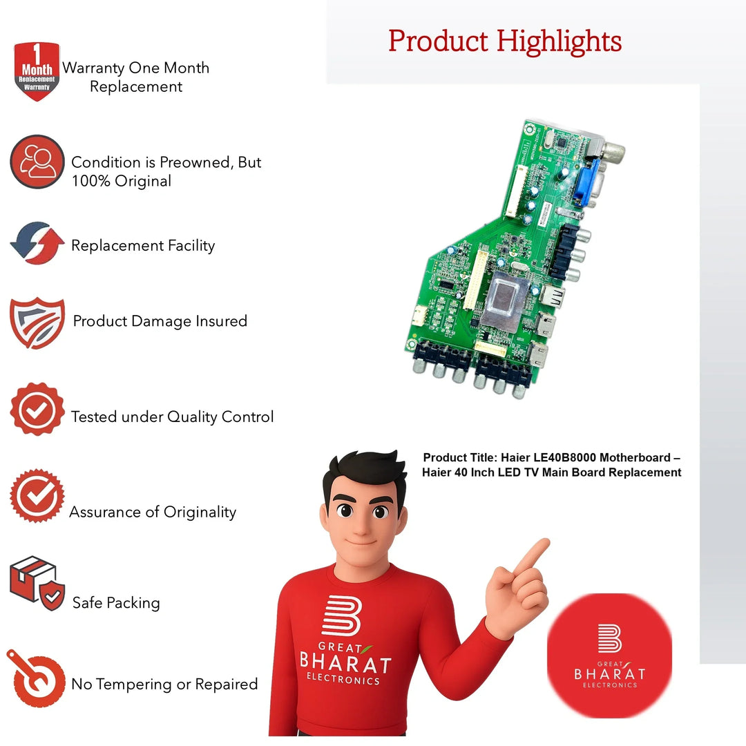Haier LE40B8000 Motherboard – Haier 40 Inch LED TV Main Board Replacement - Great Bharat Electronics