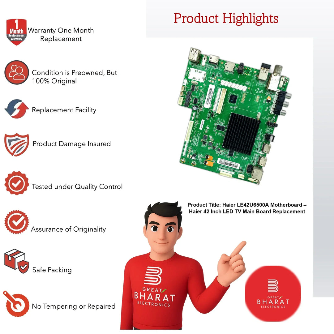 Haier LE42U6500A Motherboard – Haier 42 Inch LED TV Main Board Replacement - Great Bharat Electronics