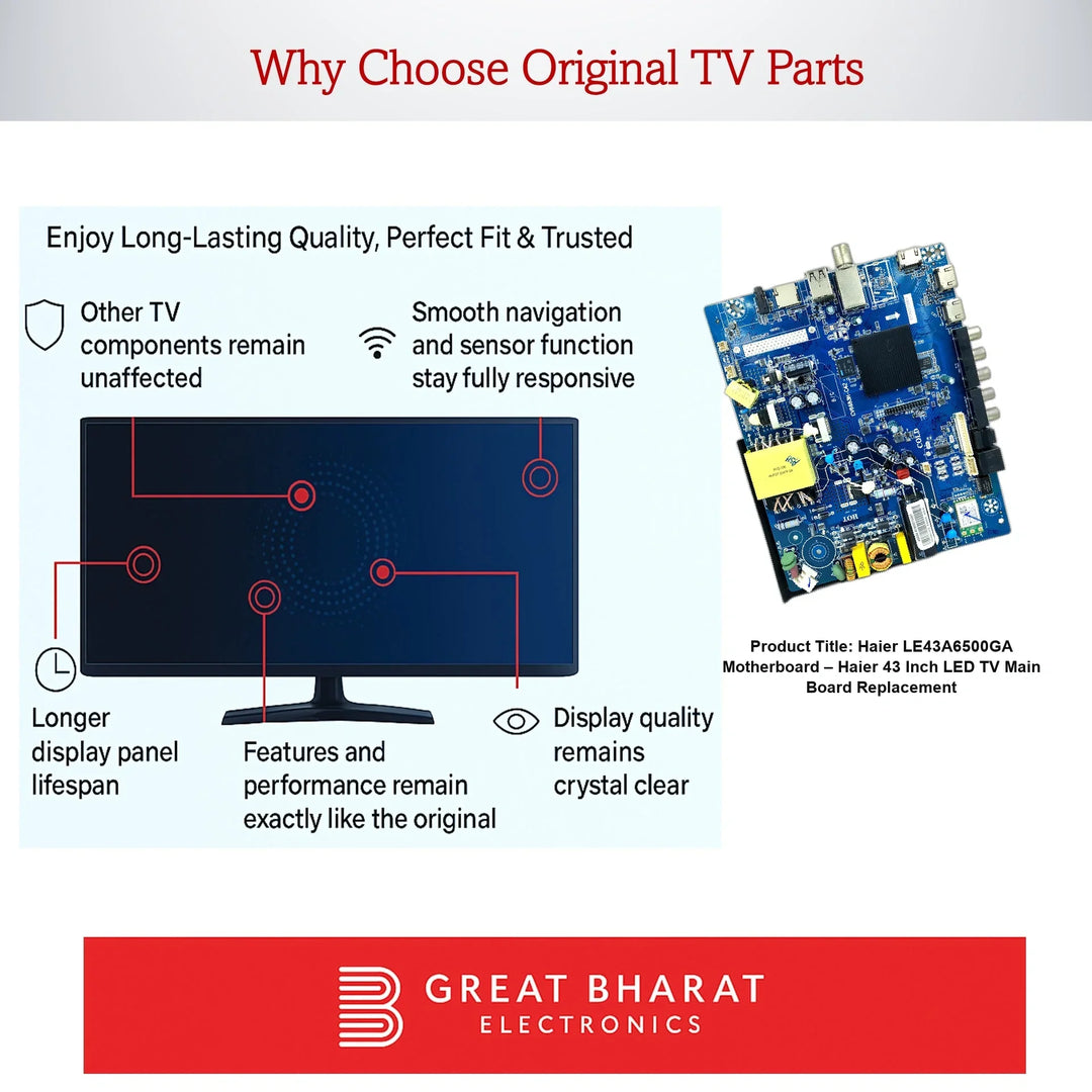 Haier LE43A6500GA Motherboard – Haier 43 Inch LED TV Main Board Replacement - Great Bharat Electronics