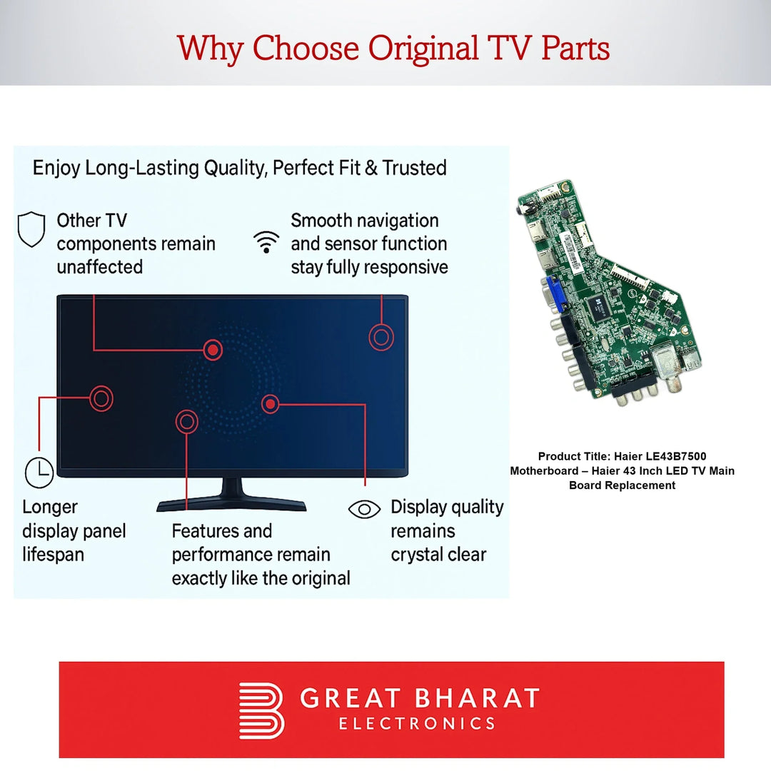 Haier LE43B7500 Motherboard – Haier 43 Inch LED TV Main Board Replacement - Great Bharat Electronics