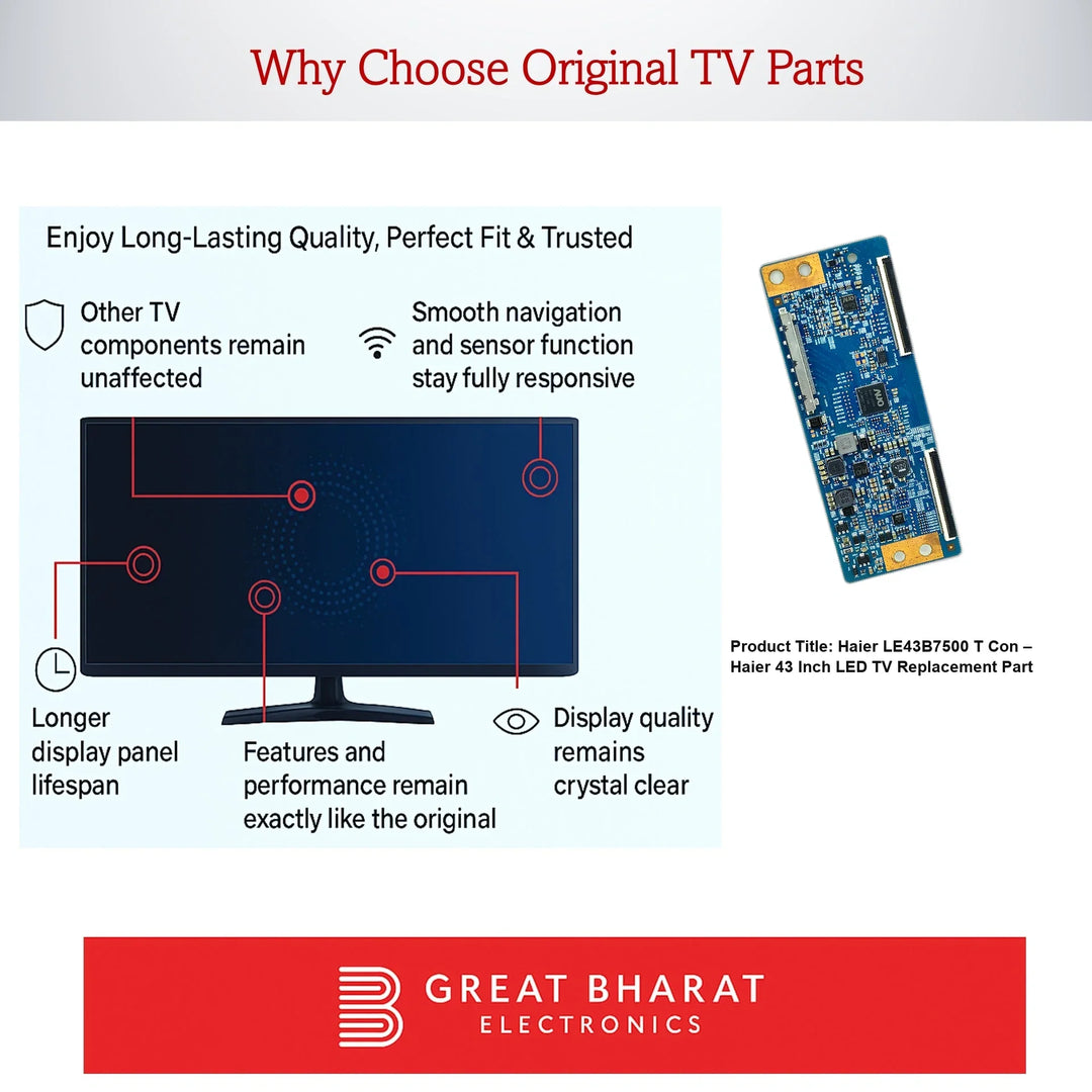 Haier LE43B7500 T-Con Board – Haier 43 Inch LED TV Replacement Part - Great Bharat Electronics