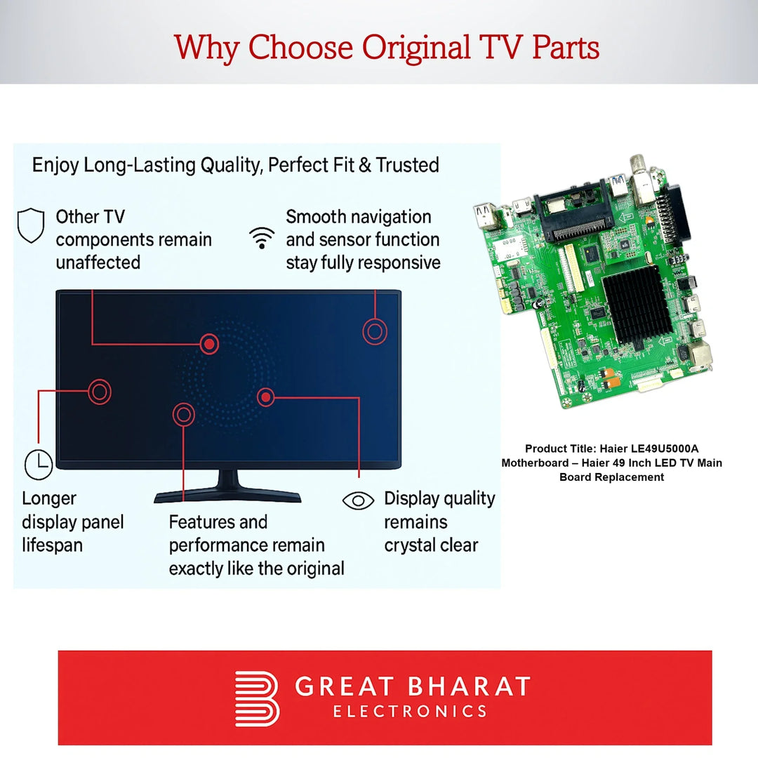 Haier LE49U5000A Motherboard – Haier 49 Inch LED TV Main Board Replacement - Great Bharat Electronics
