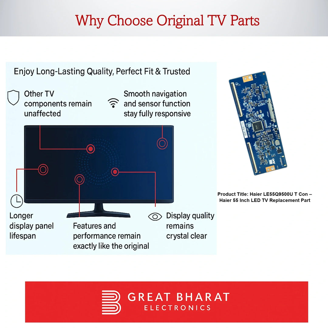 Haier LE55Q9500U T-Con Board – Haier 55 Inch LED TV Replacement Part - Great Bharat Electronics