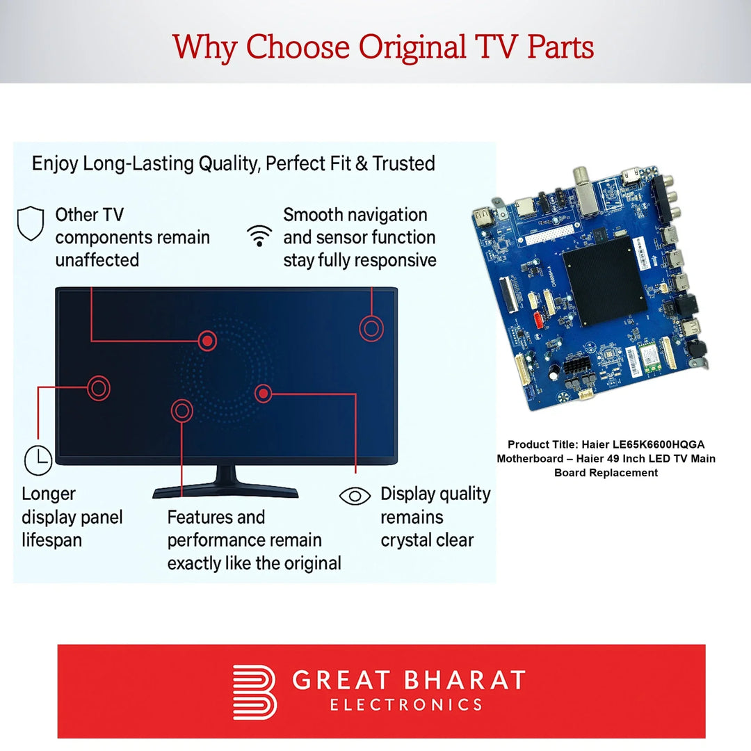 Haier LE65K6600HQGA Motherboard – Haier 49 Inch LED TV Main Board Replacement - Great Bharat Electronics