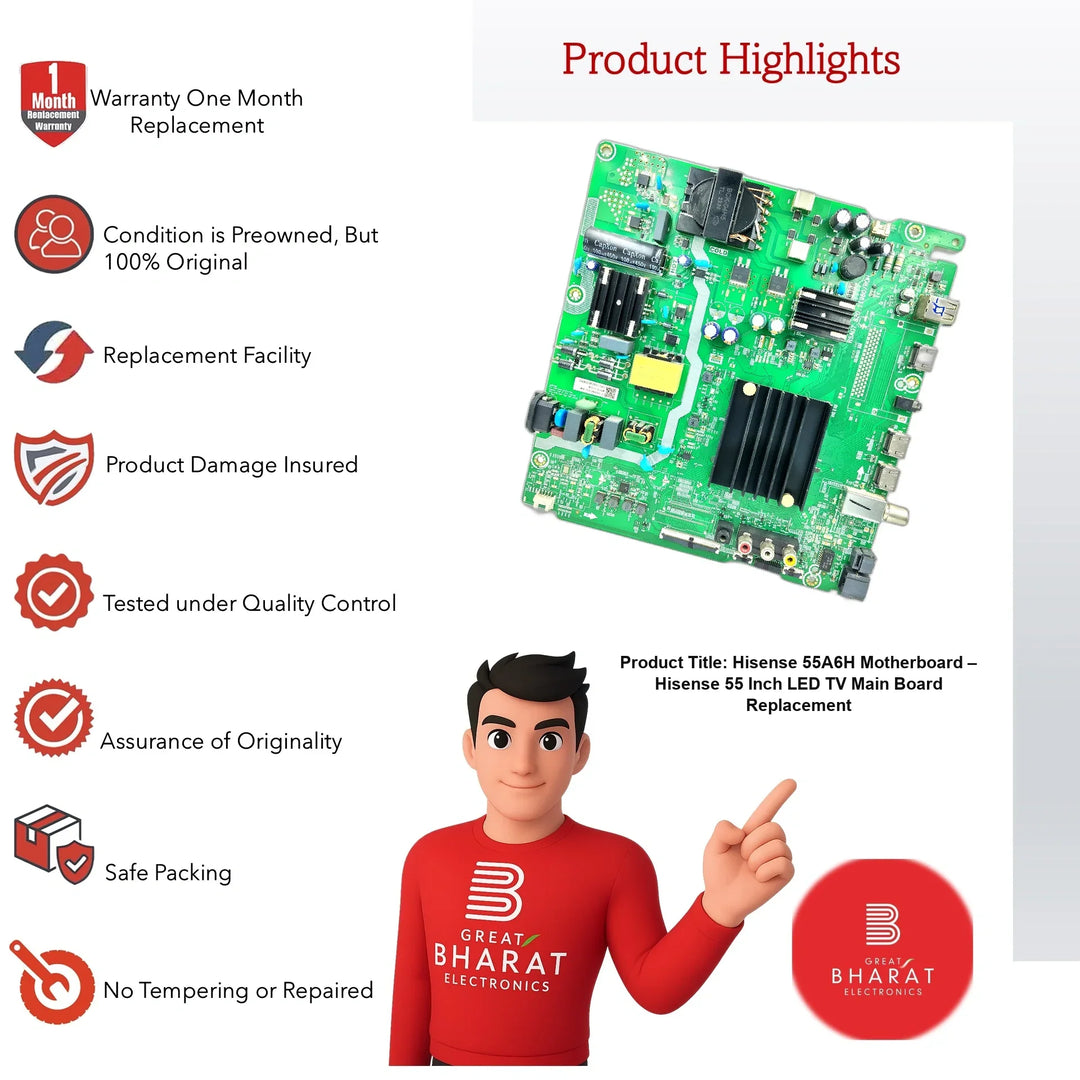 Hisense 55A6H Motherboard – Hisense 55 Inch LED TV Main Board Replacement - Great Bharat Electronics