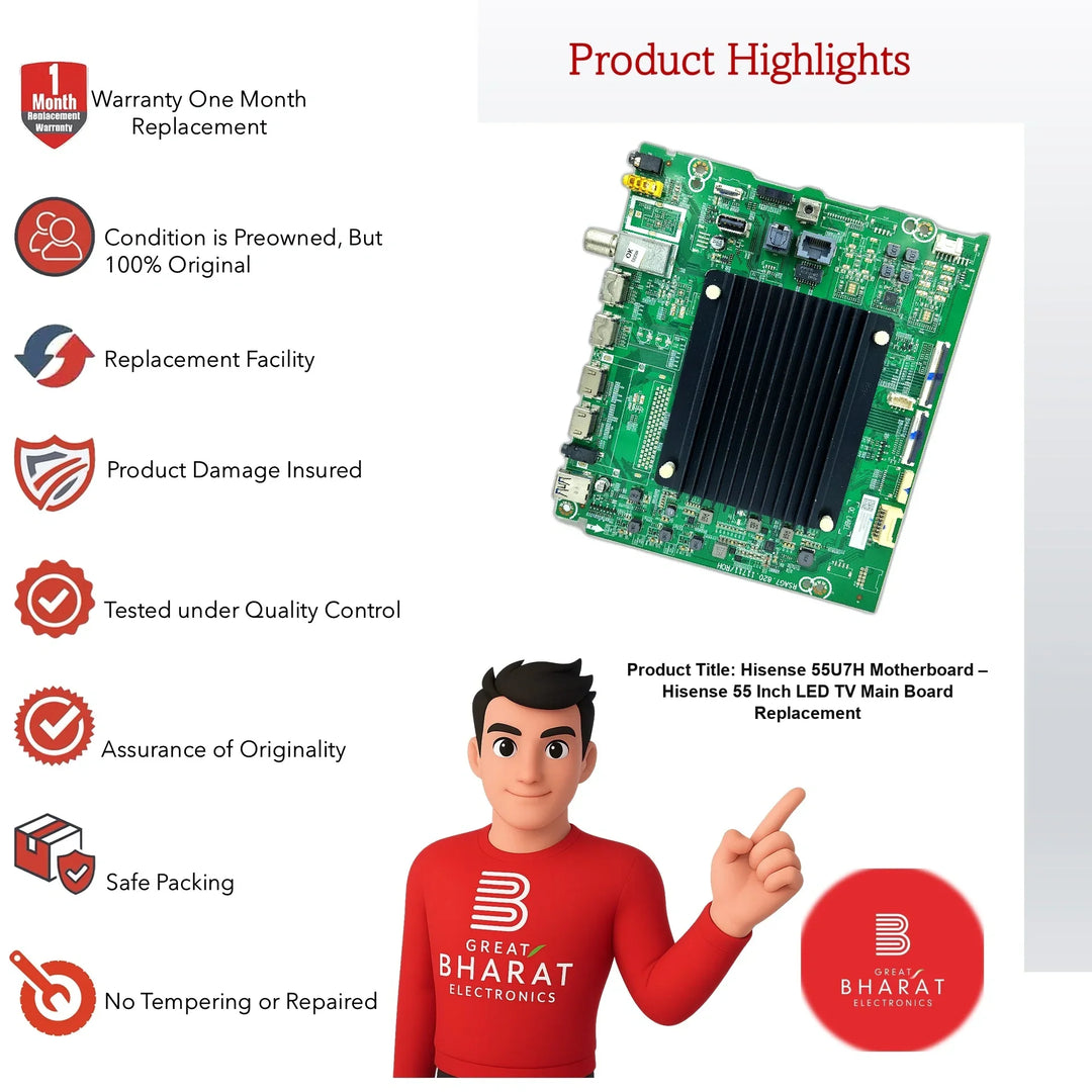Hisense 55U7H Motherboard – Hisense 55 Inch LED TV Main Board Replacement - Great Bharat Electronics