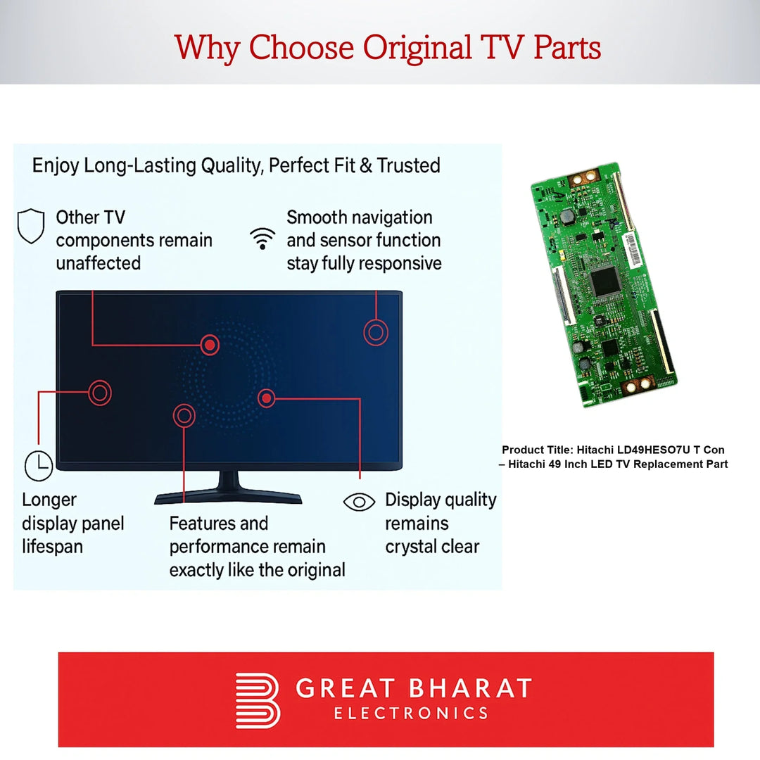 Hitachi LD49HESO7U T-Con Board β Hitachi 49 Inch LED TV Replacement Part - Great Bharat Electronics