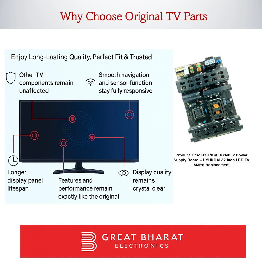 Hyundai HYND32 Power Supply Board – Hyundai 32 Inch LED TV SMPS Replacement - Great Bharat Electronics