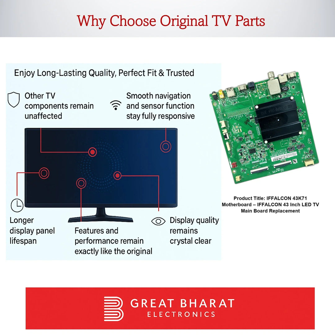 iFFALCON 43K71 Motherboard – iFFALCON 43 Inch LED TV Main Board Replacement - Great Bharat Electronics