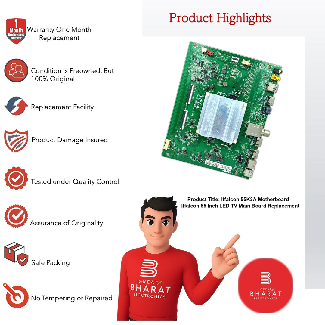 iFFALCON 55K3A Motherboard – iFFALCON 55 Inch LED TV Main Board Replacement - Great Bharat Electronics