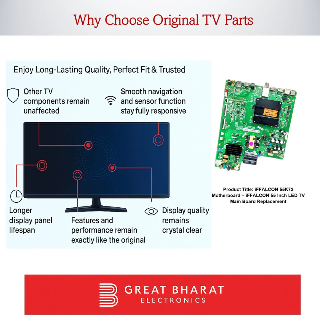 iFFALCON 55K72 Motherboard – iFFALCON 55 Inch LED TV Main Board Replacement - Great Bharat Electronics