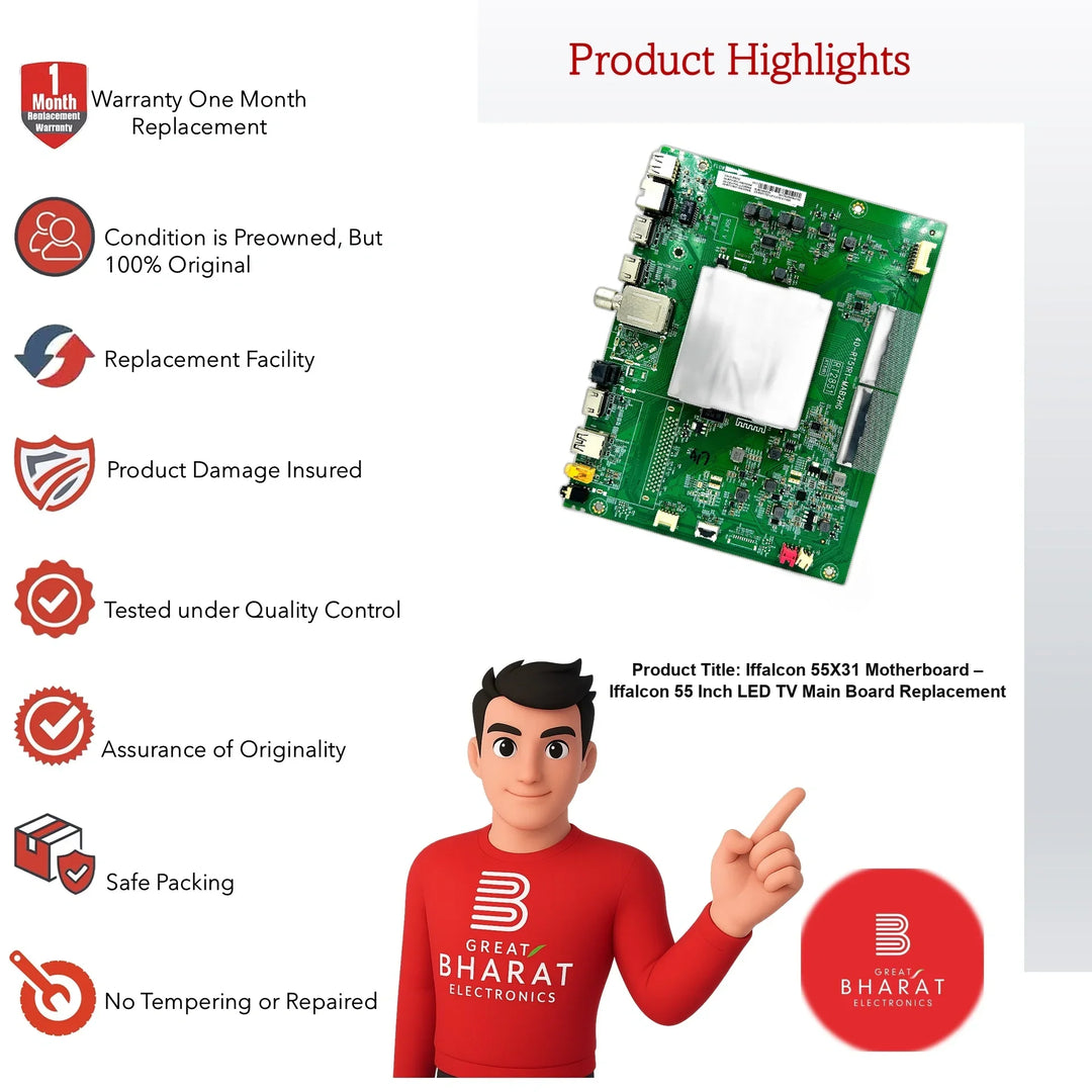 iFFALCON 55X31 Motherboard – iFFALCON 55 Inch LED TV Main Board Replacement - Great Bharat Electronics