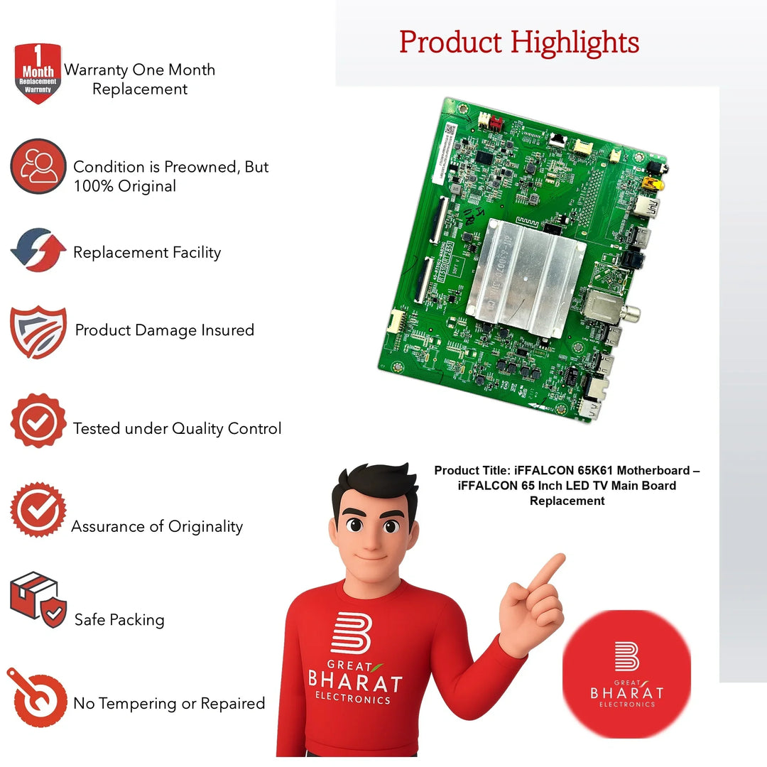 iFFALCON 65K61 Motherboard – iFFALCON 65 Inch LED TV Main Board Replacement - Great Bharat Electronics