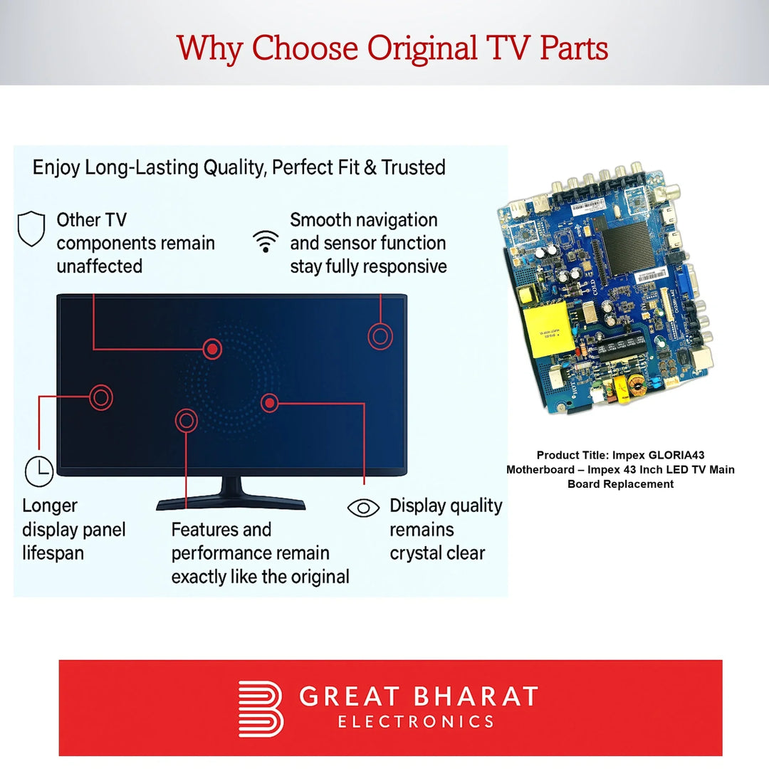 Impex GLORIA43 Motherboard – Impex 43 Inch LED TV Main Board Replacement - Great Bharat Electronics
